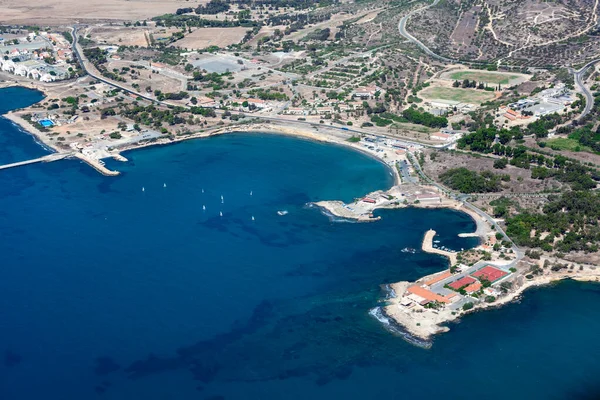 Vista Aérea Playa Cessac Bahía Dhekelia Mar Mediterráneo Isla Chipre — Foto de Stock