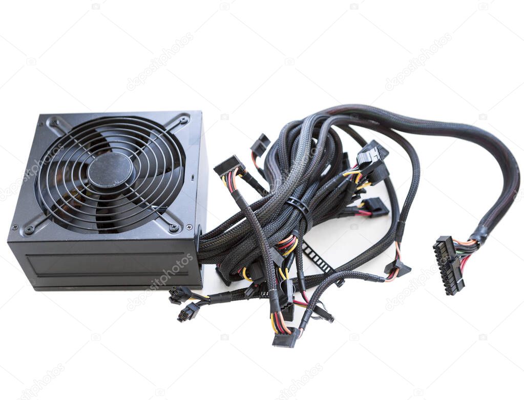 Single power supply for PC isolated on a white background