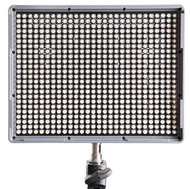 Video öncü ışık paneli, yatay konum standı, beyaz arkaplan izole