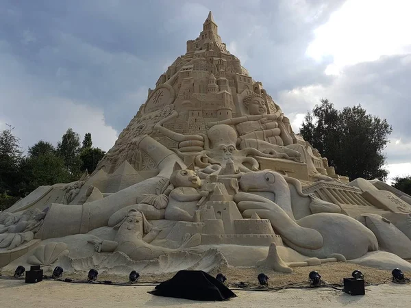 Dünya sandcastle 2017 16,68 metre içinde en yüksek — Stok fotoğraf