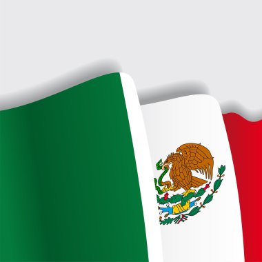 Meksika dalgalanan bayrak. Vektör çizim.