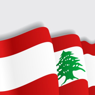 Lübnan dalgalanan bayrak. Vektör çizim.
