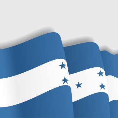 Honduras bayrağı sallayarak. Vektör çizim.