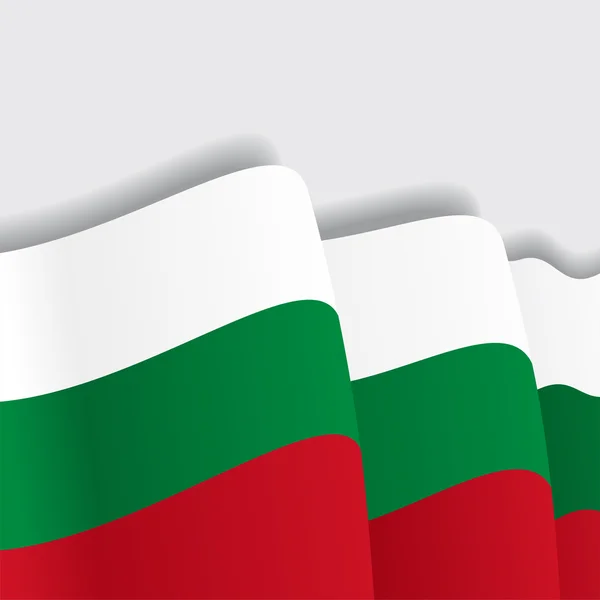 Bandera búlgara ondeando. Ilustración vectorial . — Vector de stock