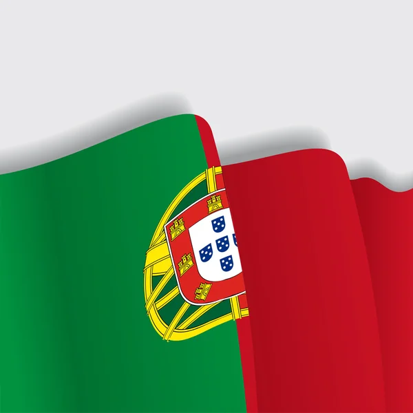 Bandera Portuguesa ondeando. Ilustración vectorial . — Archivo Imágenes Vectoriales