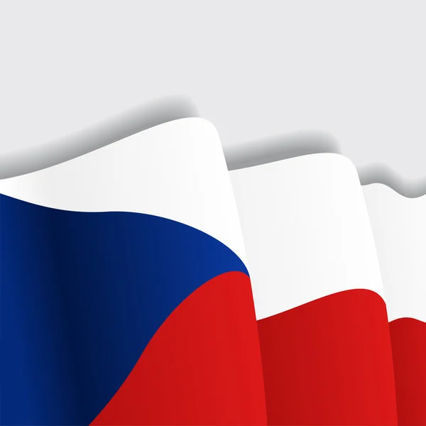 Tschechische Fahne schwenken. Vektorillustration. — Stockvektor