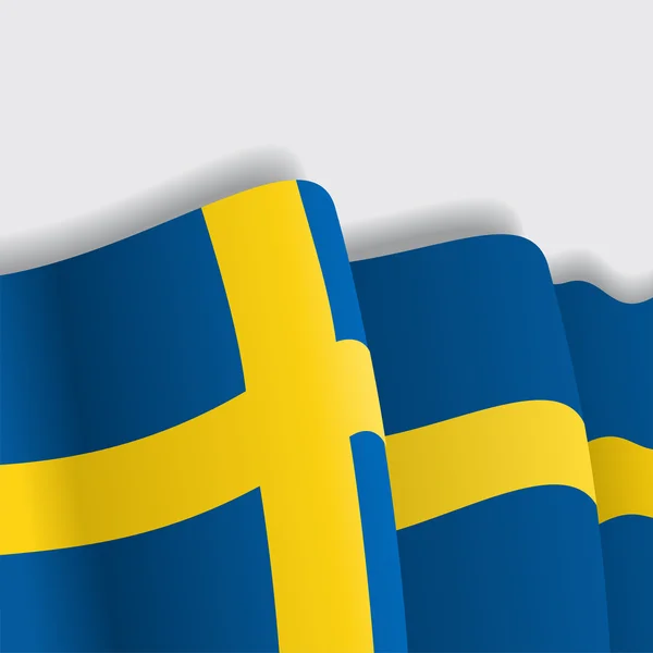 Svenska viftande flagga. Vektorillustration. — Stock vektor