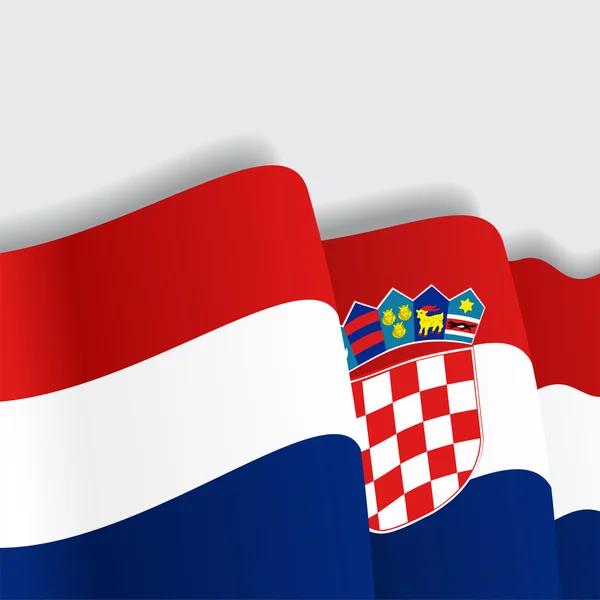 Croatian waving Flag. Vector illustration. — Stock Vector