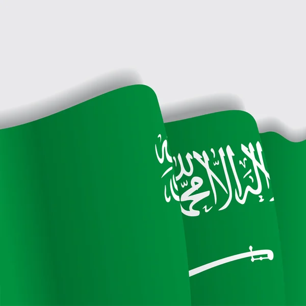 Bandera de Arabia Saudita ondeando. Ilustración vectorial . — Archivo Imágenes Vectoriales