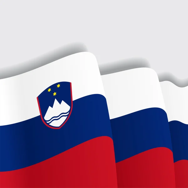 Slovence bayrak sallıyor. Vektör çizim. — Stok Vektör