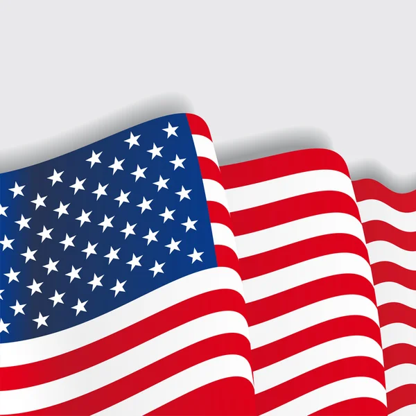 アメリカの手を振る旗。ベクトル図. — ストックベクタ