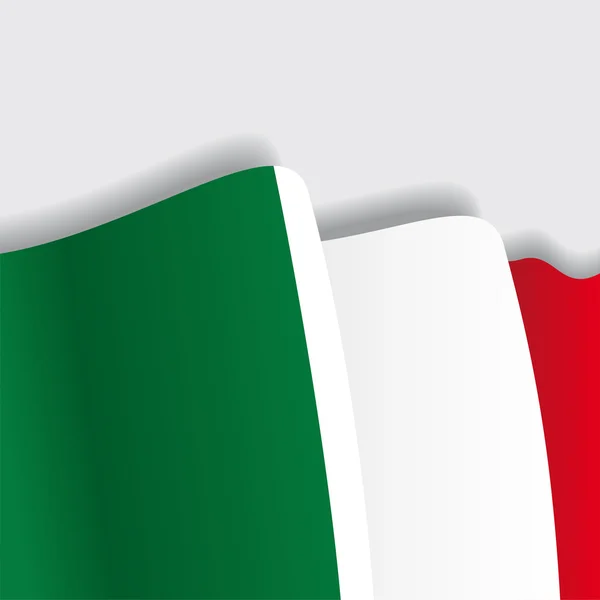 Bandera italiana ondeando. Ilustración vectorial . — Archivo Imágenes Vectoriales