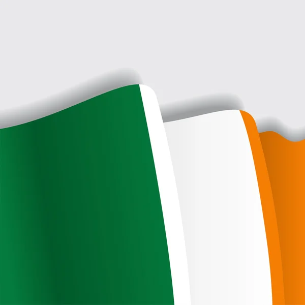 Irish waving Flag. Vector illustration. — Stock Vector