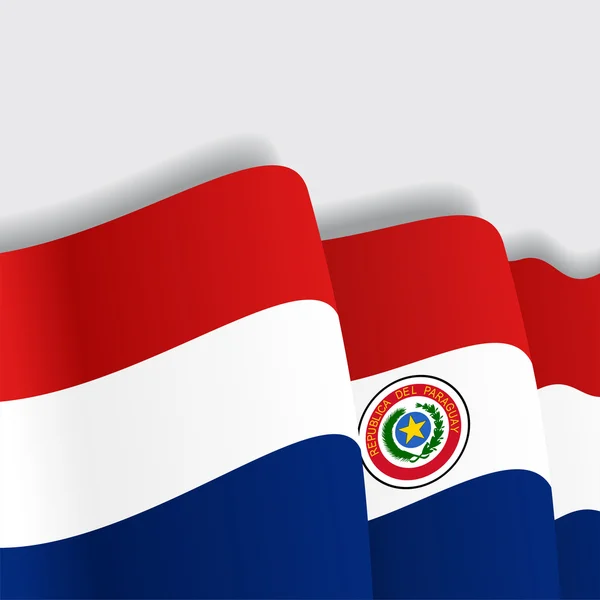 Paraguayaanse wuivende vlag. Vectorillustratie. — Stockvector