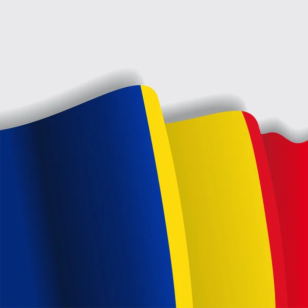 罗马尼亚那飘扬的旗帜。矢量图. — 图库矢量图片