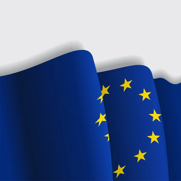 Europäische Union schwenkt Flagge. Vektorillustration. — Stockvektor