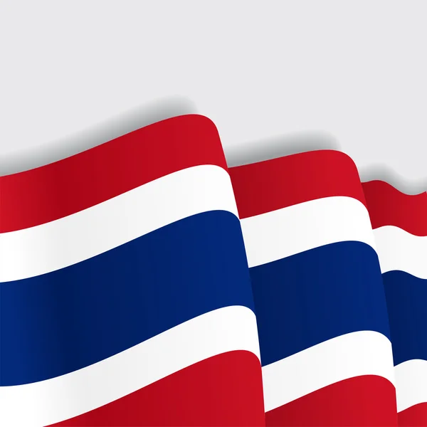 Bandiera sventolante tailandese. Illustrazione vettoriale . — Vettoriale Stock