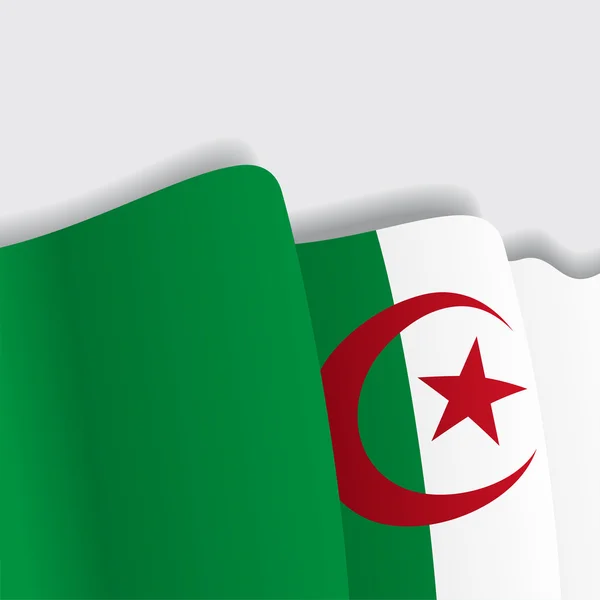 Algerien schwenkt Flagge. Vektorillustration. — Stockvektor