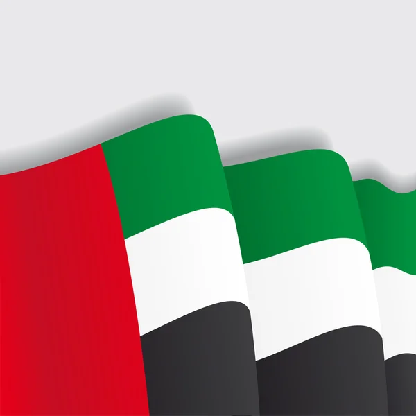 United Arab Emirates waving Flag. Vector illustration. — Stock Vector