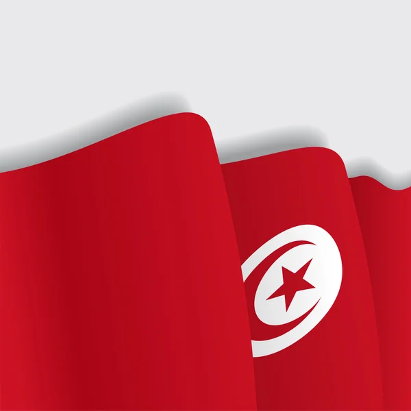 Tunisian waving Flag. Vector illustration. — Stock Vector