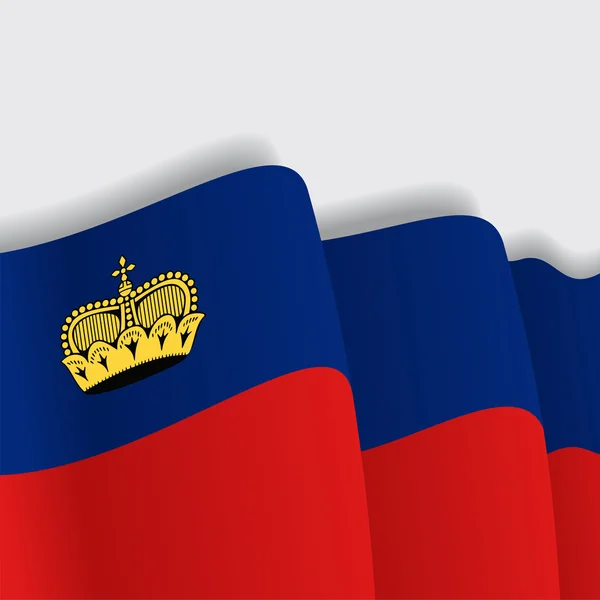 Liechtenstein ondeando Bandera. Ilustración vectorial . — Vector de stock