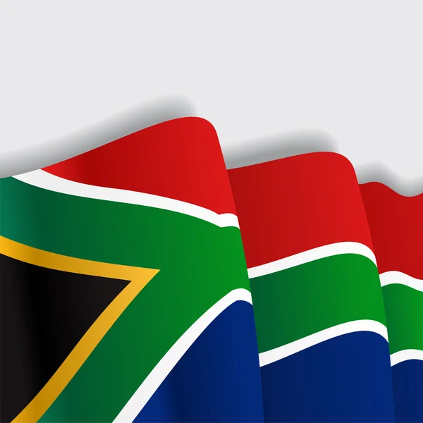 南非挥舞着国旗。矢量图. — 图库矢量图片