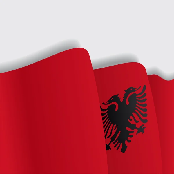 Bandera albanesa ondeando. Ilustración vectorial . — Vector de stock