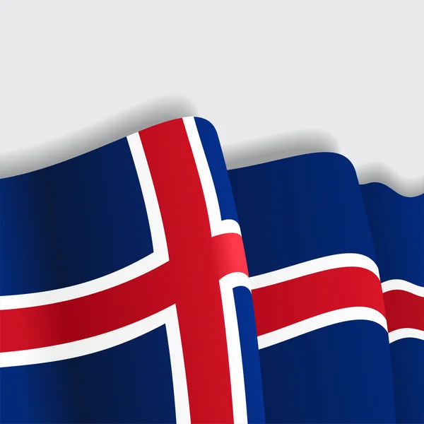 Bandera islandesa ondeando. Ilustración vectorial . — Archivo Imágenes Vectoriales