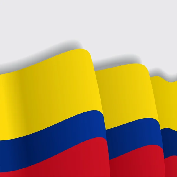 Κολομβιανή σημαία κυματίζει. Εικονογράφηση διάνυσμα. — Διανυσματικό Αρχείο