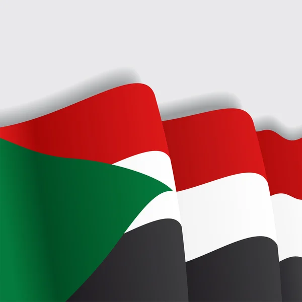 Sudan bayrağı sallayarak. Vektör çizim. — Stok Vektör