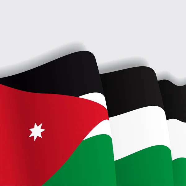 Ιορδανία κυματίζει σημαία. Εικονογράφηση διάνυσμα. — Διανυσματικό Αρχείο