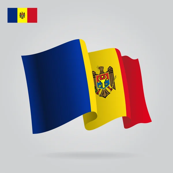 Drapeau de Moldavie. Illustration vectorielle . — Image vectorielle