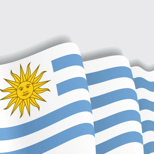 Uruguayische Flagge schwenkend. Vektorillustration. — Stockvektor