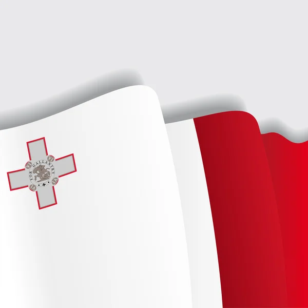 Maltański-macha flagą. Ilustracja wektorowa. — Wektor stockowy