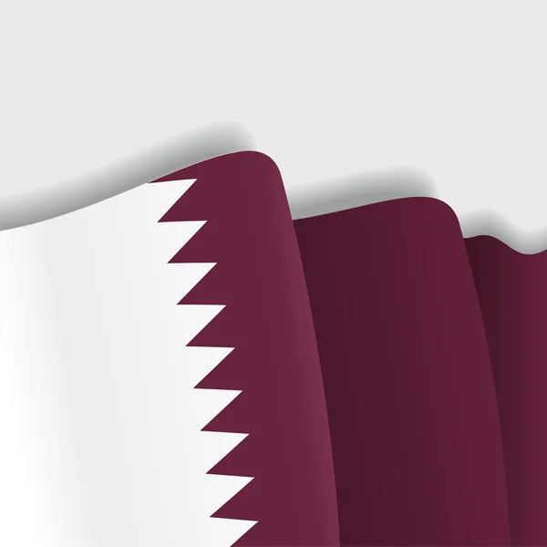 Bandeira acenando Qatari. Ilustração vetorial . — Vetor de Stock