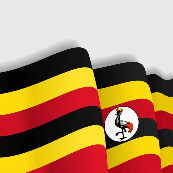 Ugandan waving Flag. Vector illustration. — Stock Vector