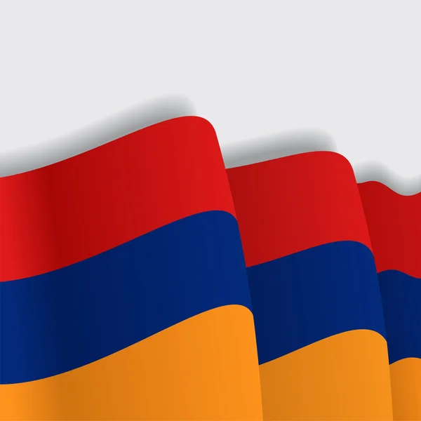 Armenische Flagge schwenkend. Vektorillustration. — Stockvektor