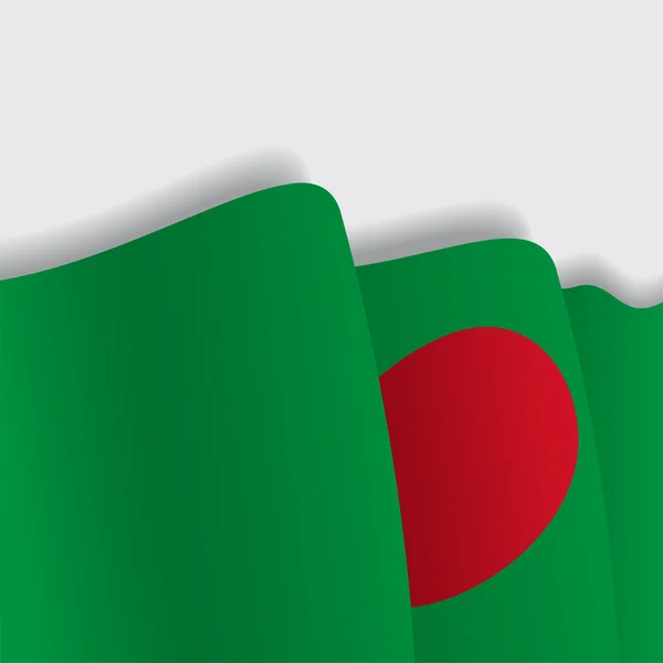 孟加拉国挥舞着国旗。矢量图. — 图库矢量图片