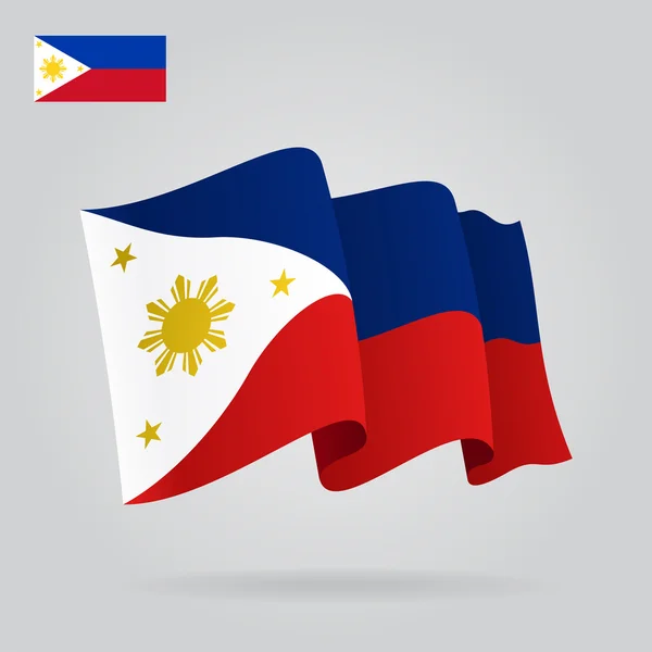 Filipinas ondeando Bandera. Ilustración vectorial . — Vector de stock