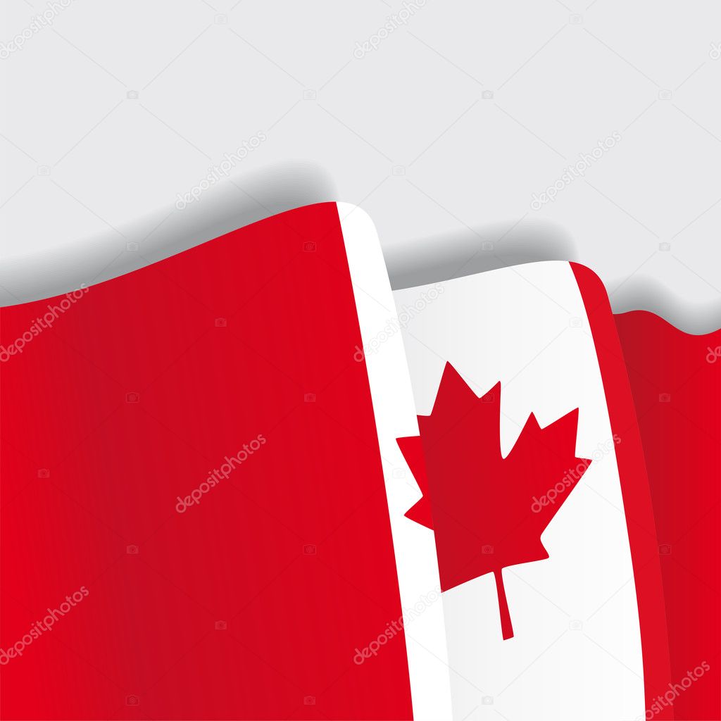 Canadian waving Flag. Vector illustration.