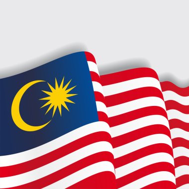 Malaysian waving Flag. Vector illustration. clipart