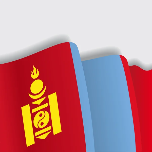 Drapeau agitant Mongolie. Illustration vectorielle . — Image vectorielle