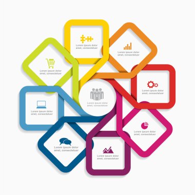 Infographic tasarım öğeleri ve simgeler. Vektör çizim
