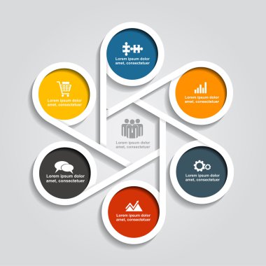 Infographic tasarım öğeleri ve simgeler. Vektör çizim