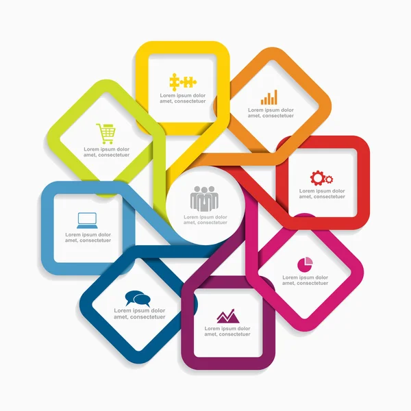 Design infográfico com elementos e ícones. Ilustração vetorial — Vetor de Stock