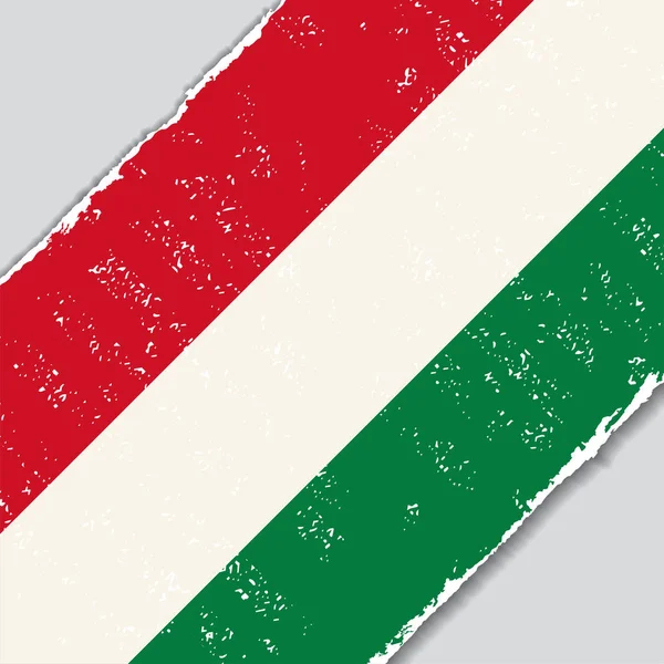 Macar grunge bayrak. vektör çizim. — Stok Vektör