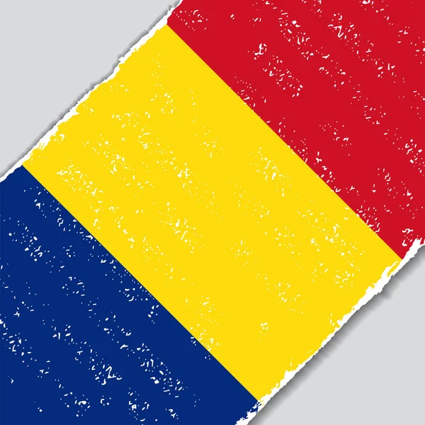 Rumänische Grunge-Flagge. Vektorillustration. — Stockvektor