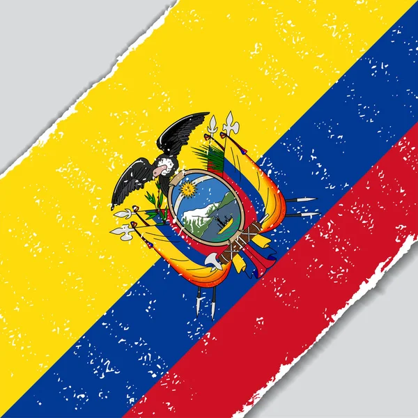 Bandera grunge ecuatoriana. Ilustración vectorial . — Vector de stock