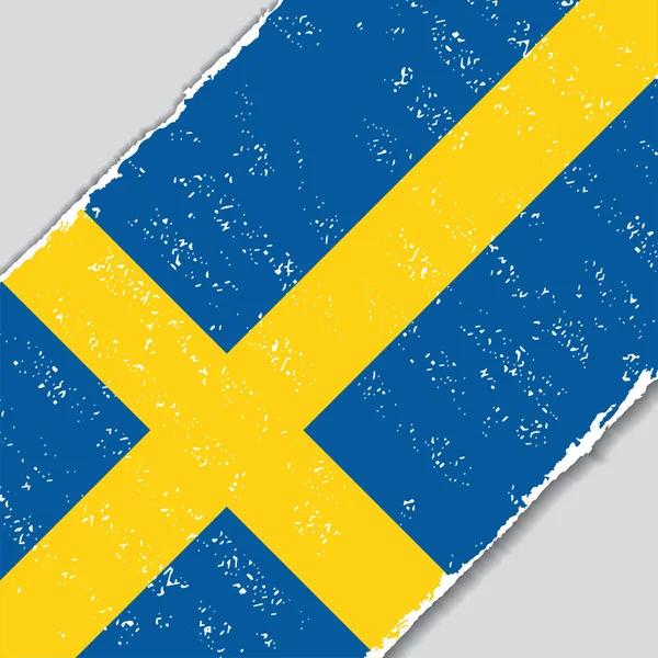 Grunge σουηδική σημαία. εικονογράφηση φορέας. — Διανυσματικό Αρχείο
