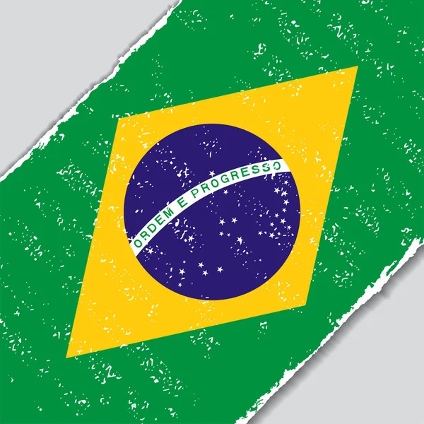 Brasilianische Grunge-Flagge. Vektorillustration. — Stockvektor